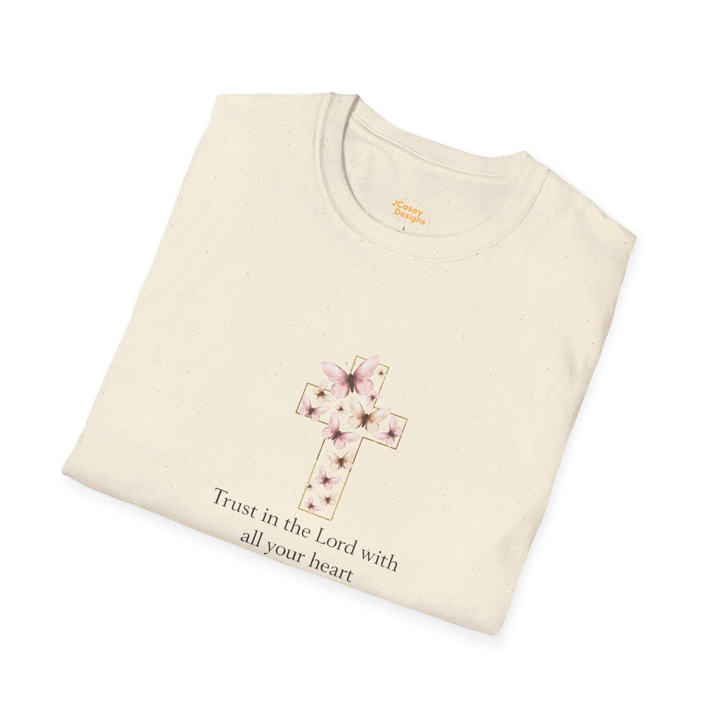 Floral Cross Scripture Tee — Trust in the Lord Christian T-Shirt