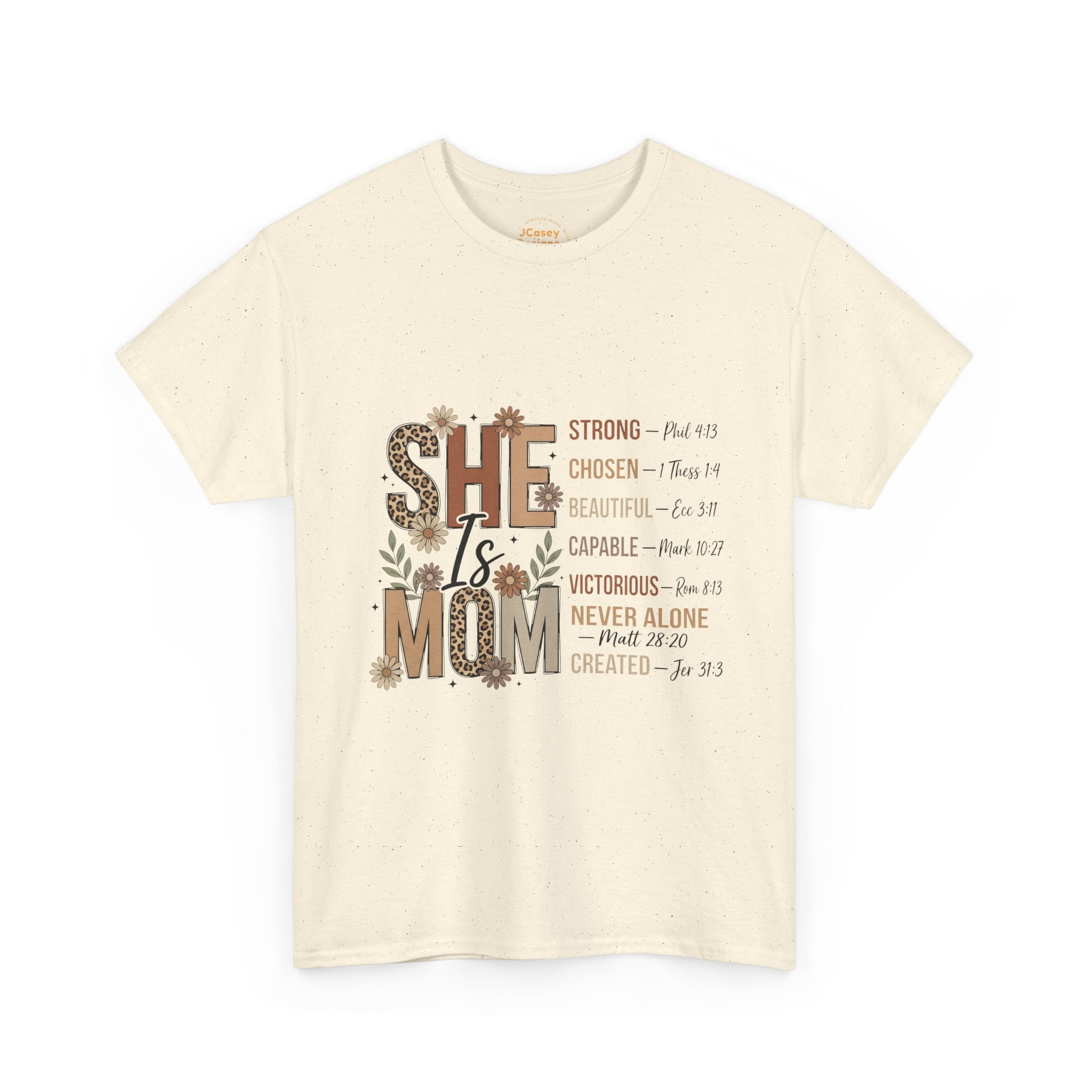 She Is Mom T-Shirt — Inspirational Christian Mama Tee ("She Is Mom" with Scripture References)