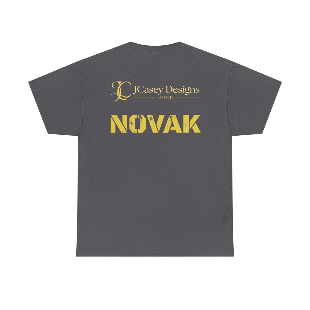 Novak Graphic Tee — Futuristic Soldier Portrait T-Shirt