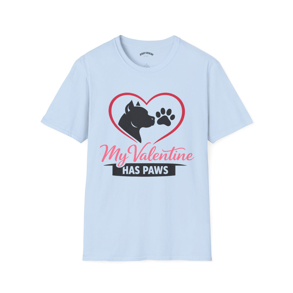 My Valentine Has Paws T-Shirt — Cute Dog Heart Valentine Tee