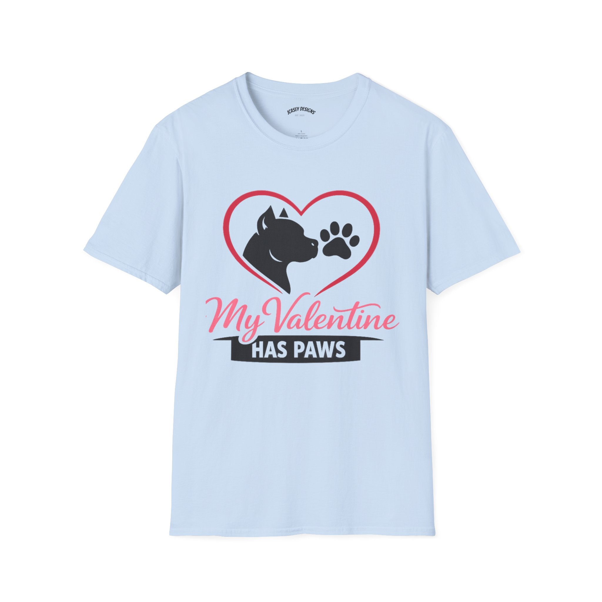 My Valentine Has Paws T-Shirt — Cute Dog Heart Valentine Tee