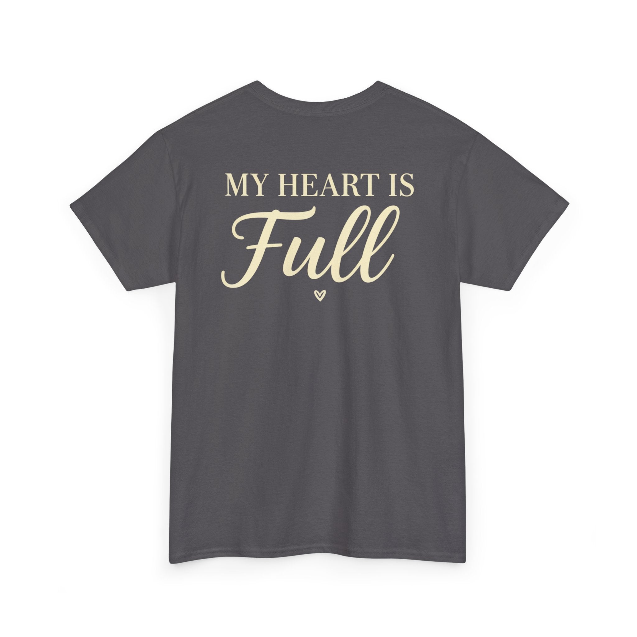 Mom The Real Queen T-Shirt – Gold Crown Mother’s Day Tee (“My Heart Is Full” on Back)