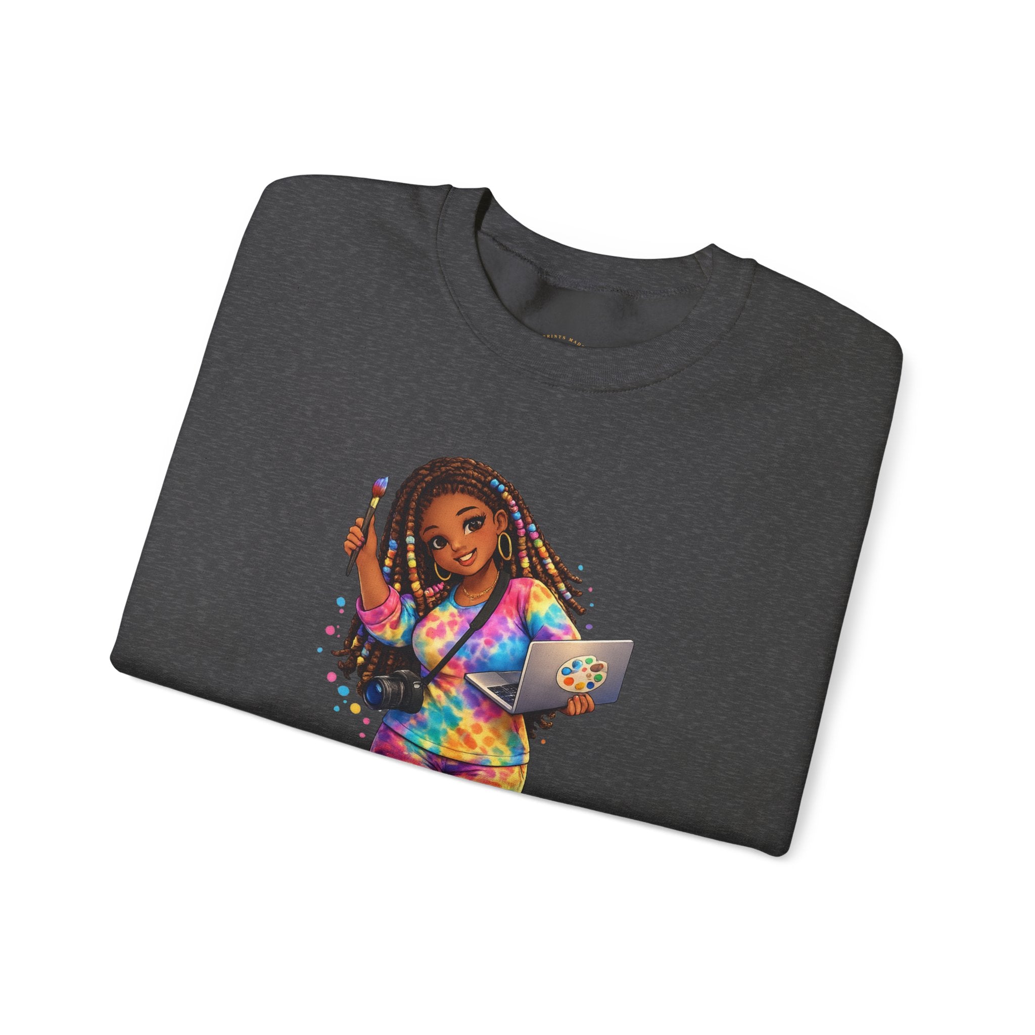 The Muse Graphic Sweatshirt | Creative Black Girl Art Crewneck