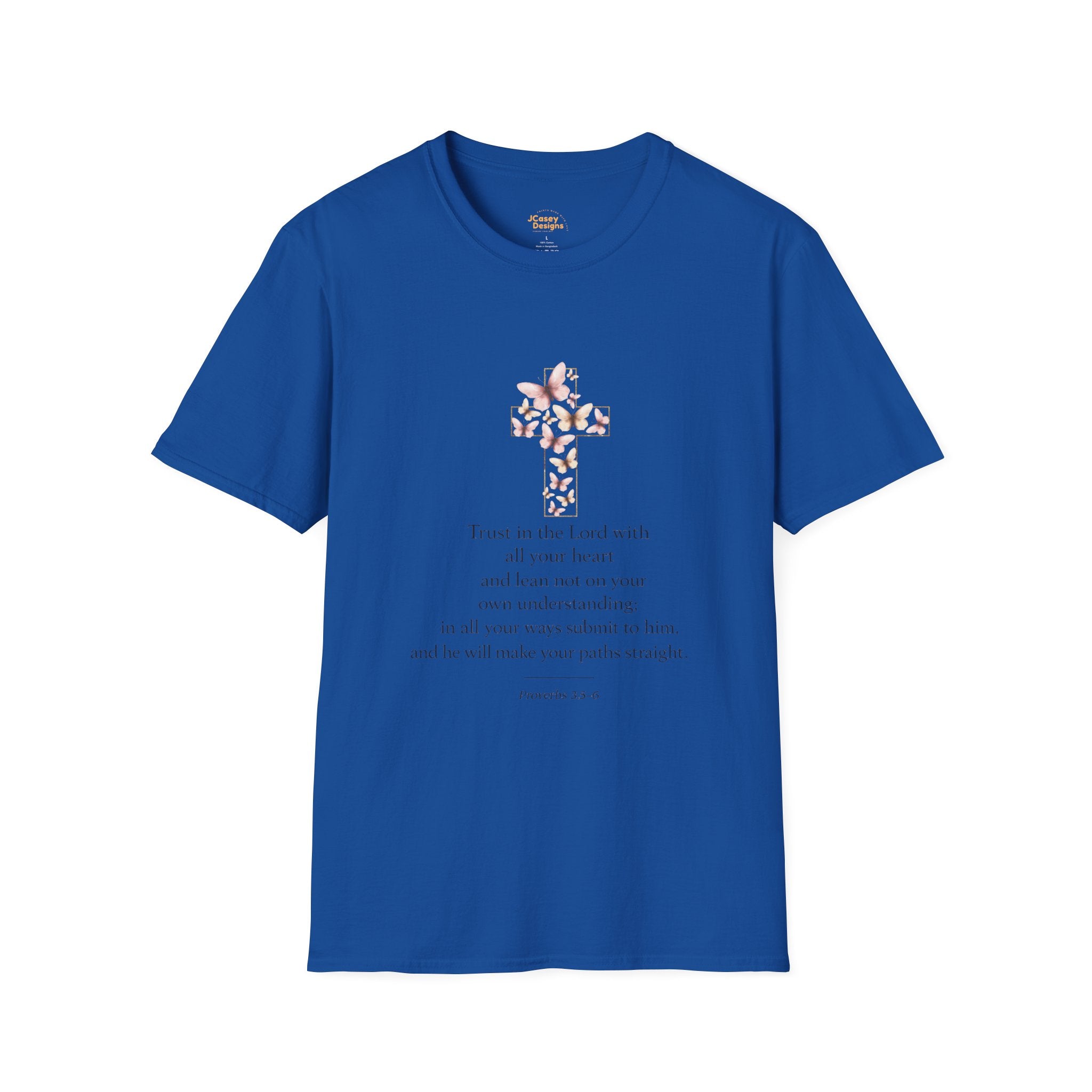 Floral Cross Scripture Tee — Trust in the Lord Christian T-Shirt