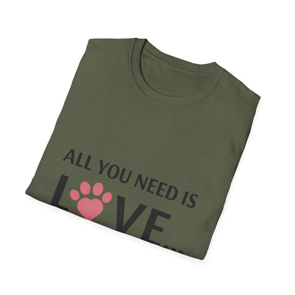 Pit Bull Love T-Shirt — "All You Need Is Love... and a Pit Bull" Dog Lover Tee