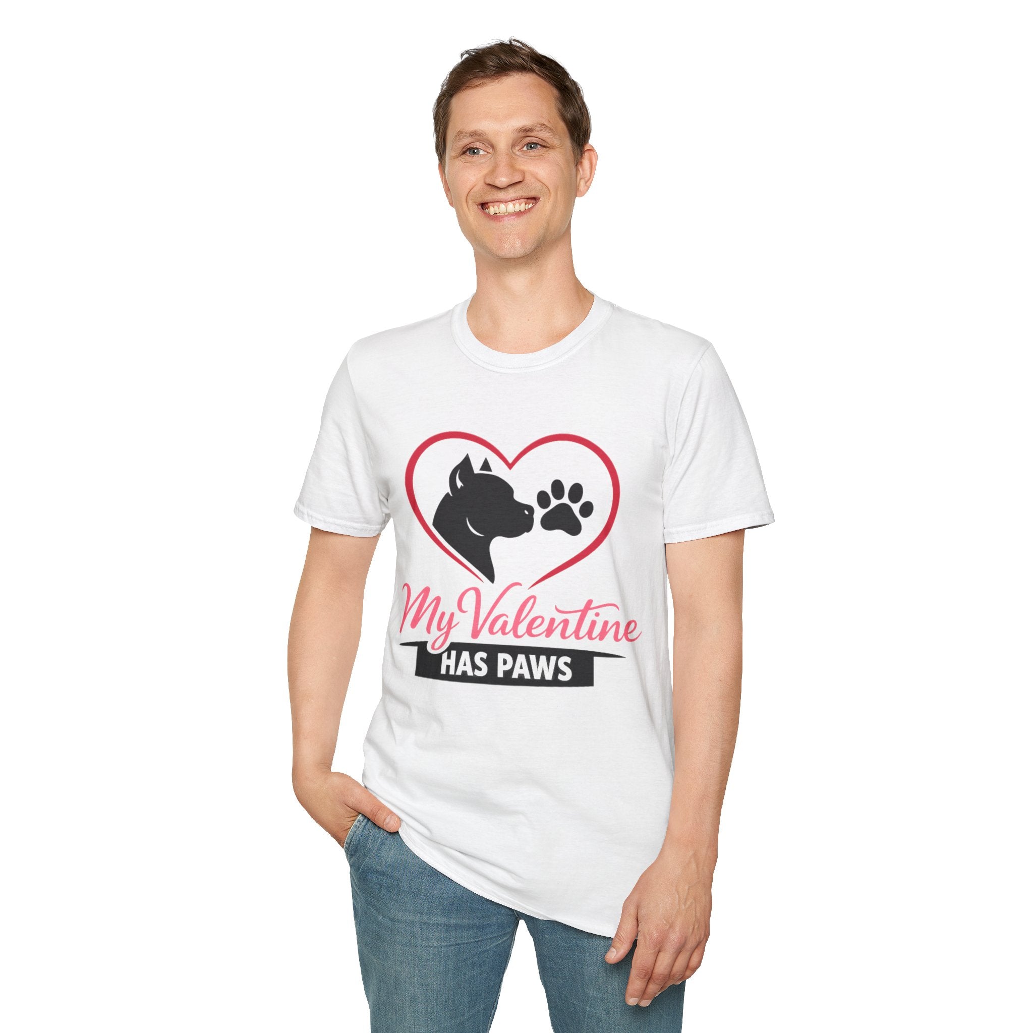 My Valentine Has Paws T-Shirt — Cute Dog Heart Valentine Tee