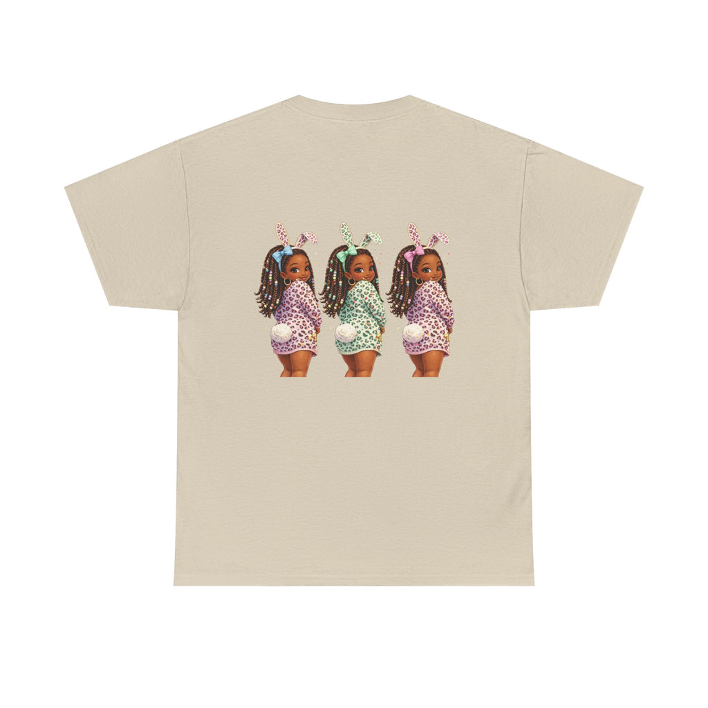 T-Shirt — 'Happy Easter' Pastel Bunny Eggs Tee (Easter Holiday, Cute Spring Kids & Women’s Graphic)