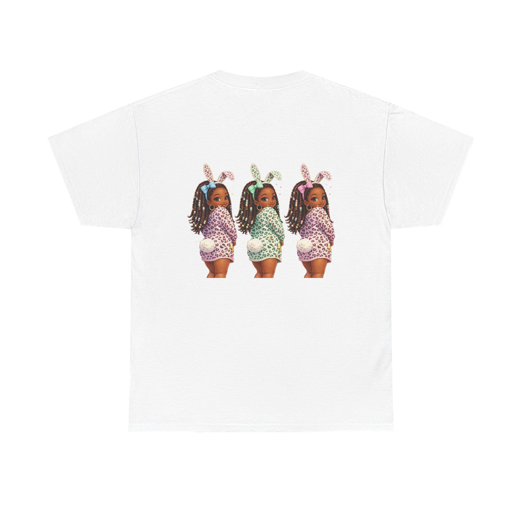 T-Shirt — 'Happy Easter' Pastel Bunny Eggs Tee (Easter Holiday, Cute Spring Kids & Women’s Graphic)