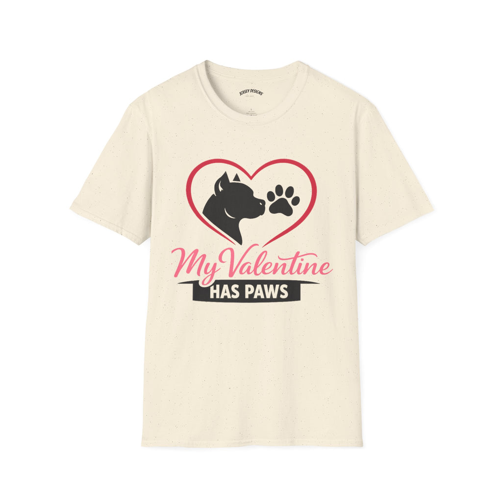 My Valentine Has Paws T-Shirt — Cute Dog Heart Valentine Tee
