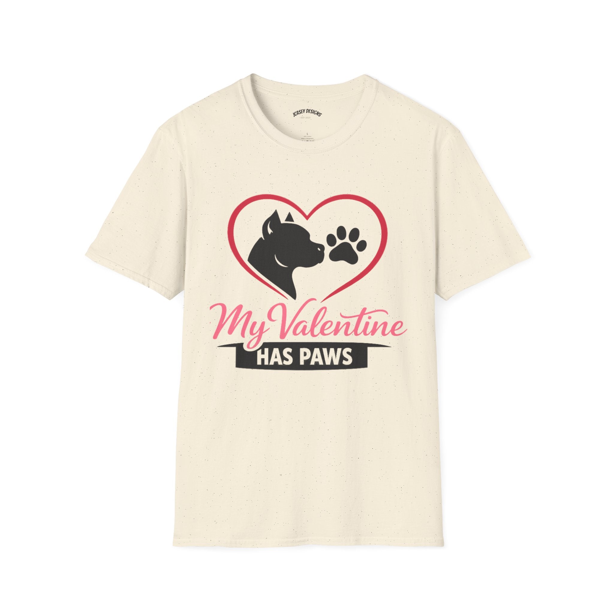 My Valentine Has Paws T-Shirt — Cute Dog Heart Valentine Tee