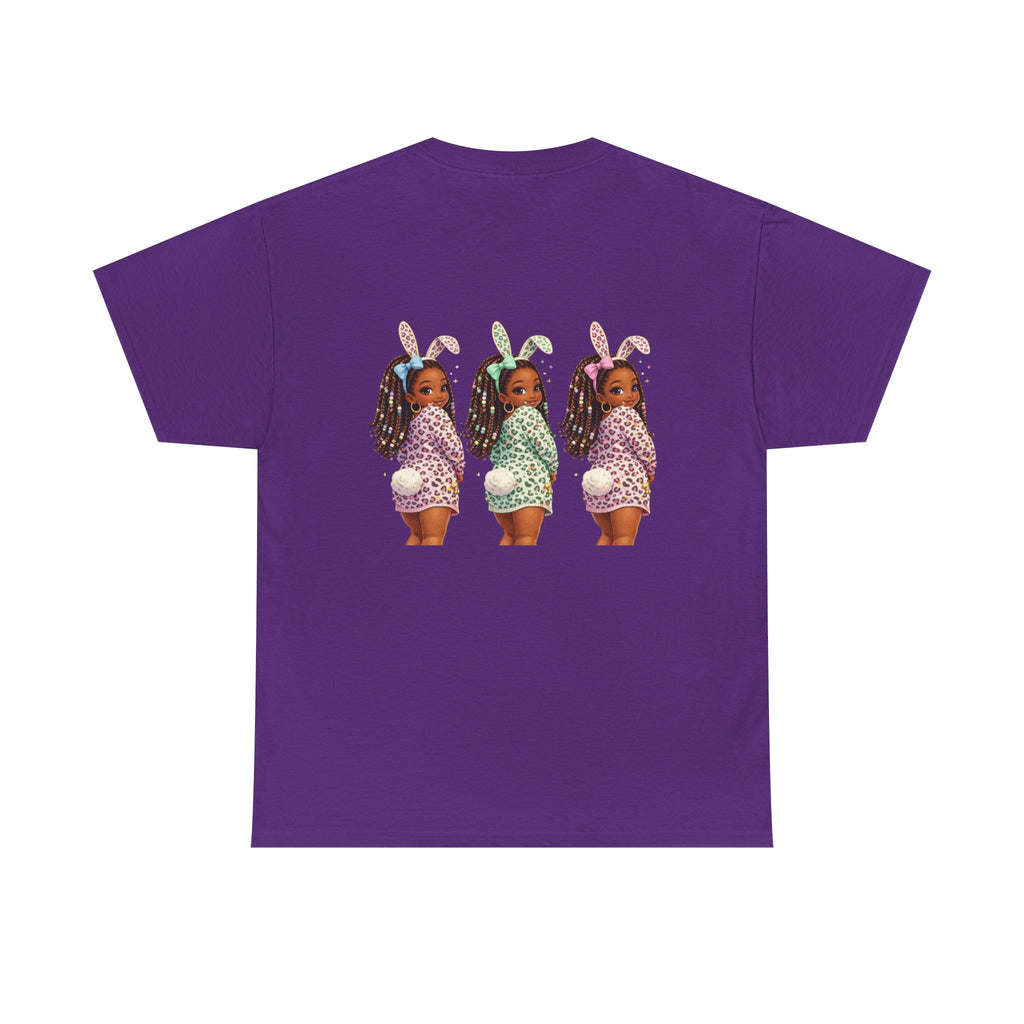 T-Shirt — 'Happy Easter' Pastel Bunny Eggs Tee (Easter Holiday, Cute Spring Kids & Women’s Graphic)
