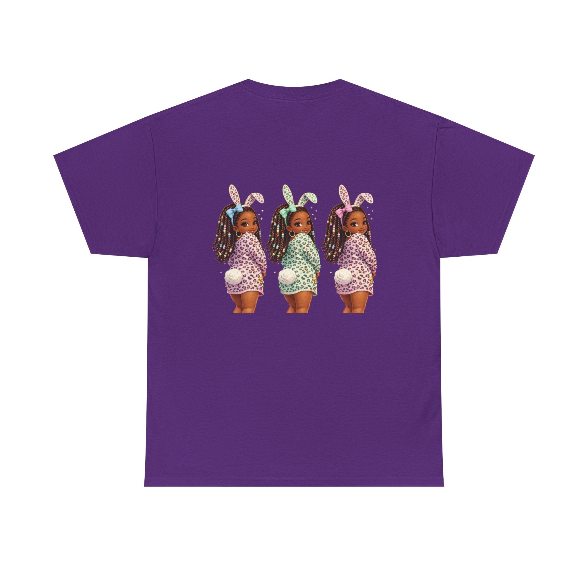 T-Shirt — 'Happy Easter' Pastel Bunny Eggs Tee (Easter Holiday, Cute Spring Kids & Women’s Graphic)
